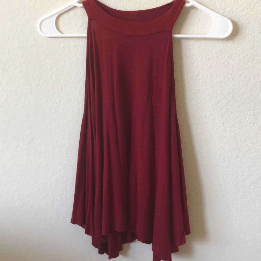 Kimchi Blue XS maroon high neck flowy tank top